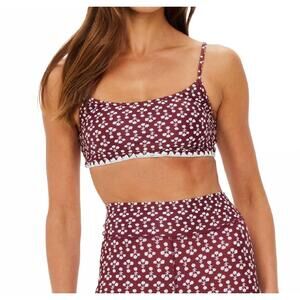 NEW THE UPSIDE firefly hutton scoop bra in red & white